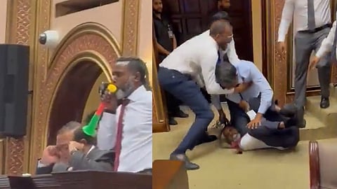 പാര്ലമെന്റില് ഭരണ പ്രതിപക്ഷ അംഗങ്ങള് തമ്മിലുള്ള കയ്യാങ്കളി