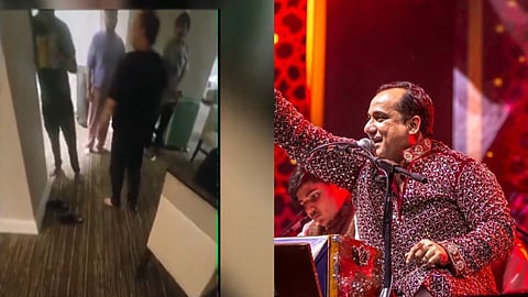 യുവാവിനെ മർദ്ദിക്കുന്ന ദൃശ്യം,രഹത് ഫത്തേ അലി ഖാൻ