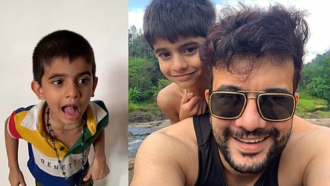 രമേഷ് പിഷാരടി മകനൊപ്പം