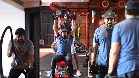 ചിരഞ്ജീവി വര്ക്കൗട്ടിനിടെ