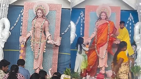 കോളജില് സ്ഥാപിച്ച സരസ്വതി വിഗ്രഹം