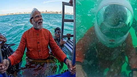 കടലില് മുങ്ങി പ്രാര്ത്ഥന നടത്തി പ്രധാനമന്ത്രി നരേന്ദ്ര മോദി