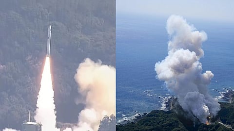 റോക്കറ്റ് കുതിച്ചുയരുന്നു, പൊട്ടിത്തെറിച്ചതിന് ശേഷം