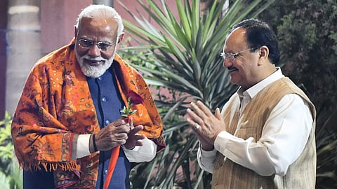 പ്രധാനമന്ത്രി നരേന്ദ്രമോദിയും ജെപി നഡ്ഡയും