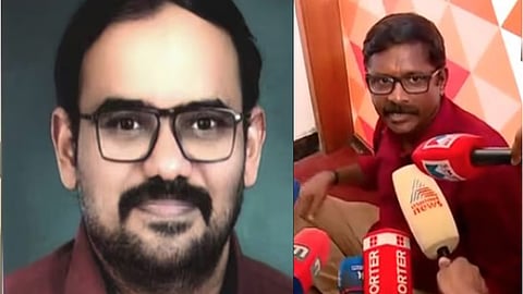 Nambi Rajesh's relatives protest with dead body infront of Air India Express office