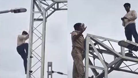 suicide attempt electric tower in angamali