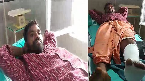 elephant attacked Scared young man injured