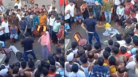 അവിഹിത ബന്ധം ആരോപിച്ച് യുവാവിനും യുവതിക്കും മര്ദനം, അടിച്ചത് ടിഎംസി നേതാവെന്ന് പ്രതിപക്ഷം-വീഡിയോ