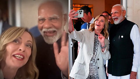 modi and Giorgia Meloni
