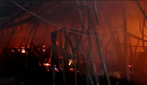 Godown caught fire in Thrissur; The worker was burned to death