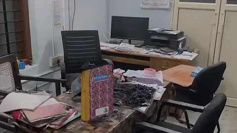 Family health center set on fire in Thrissur One person suffered burns