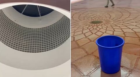 Water leaks inside new Parliament building