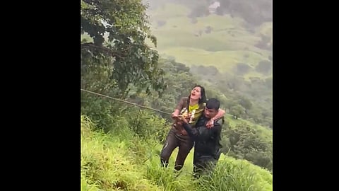 Pune girl taking selfie falls into 60-foot gorge, rescued