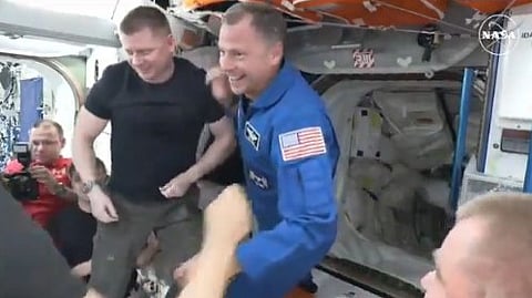 NASA astronaut Nick Hague and Russian cosmonaut Alexander Gorbunov boarded