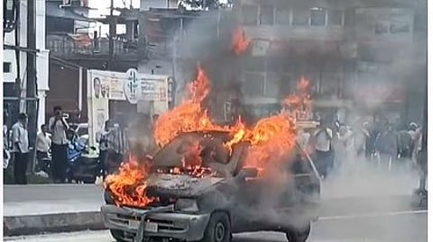 car fire in kannur