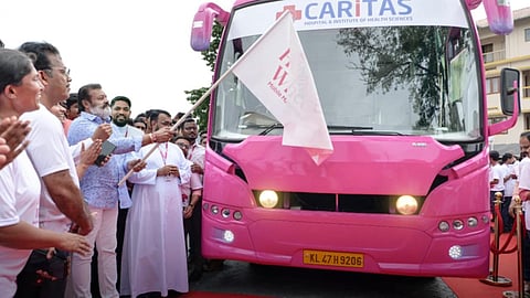 Free inspection; Caritas Hospital's mobile cancer screening vehicle on the road