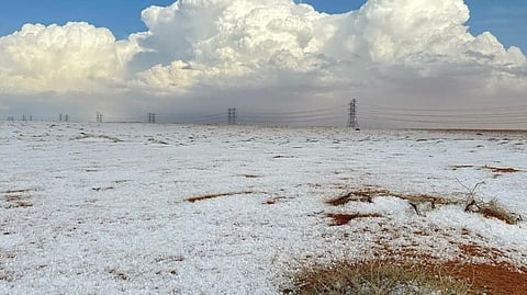 Saudi Arabian Desert Sees Snowfall video