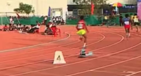 line went astray Gold medalist disqualified in school sports mela