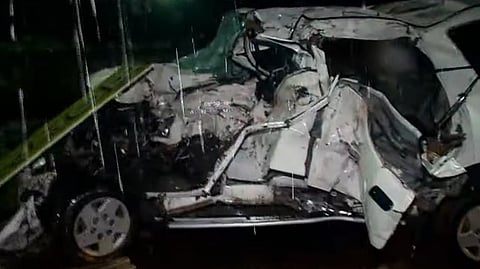 Car crashes into KSRTC bus