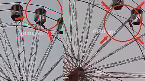 ജയന്റ് വീലില് നിന്നും വീണു, ഇരുമ്പ് കമ്പിയില് മുറുകെ പിടിച്ച് 60 അടി ഉയരത്തില്, 13 കാരിയെ രക്ഷിച്ച് ഓപ്പറേറ്റര്-വിഡിയോ