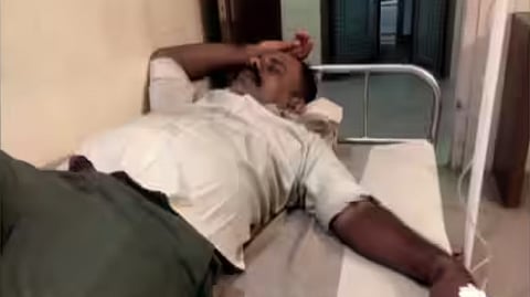 Biker injured after being electrocuted by a broken power line on the road