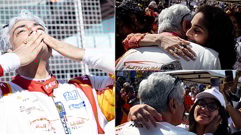 റേസിങ് ശേഷം അജിത്ത് ആഹ്ലാദം പങ്കിടുന്നു