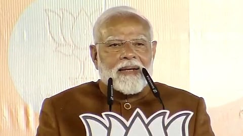 Prime Minister Narendra Modi addresses