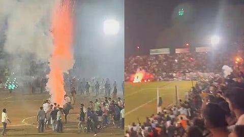 cracker accident during sevens football match in Malappuram