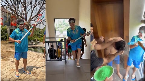 Sachin and his team wake up Yuvraj Viral Holi celebration, video