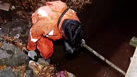 Middle-aged man who fell into drain in Kovur could not be found, search continues