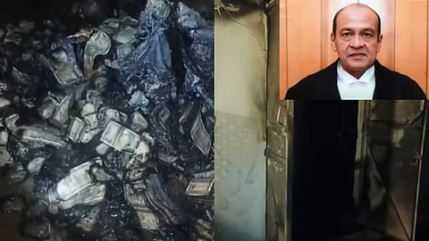 photos of burnt currency from judge’s residence