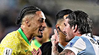 Brazil's Rafinha and Argentina's Rodrigo de Paul- Argentina–Brazil football rivalry