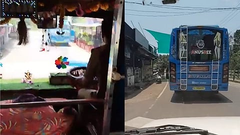 MVD action against driver and conductor for driving private bus without license