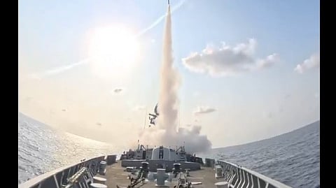 Navy warship conducts missile test in Arabian Sea