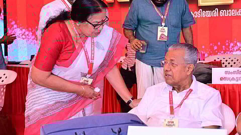 pk sreemahi with pinarayi vijayan