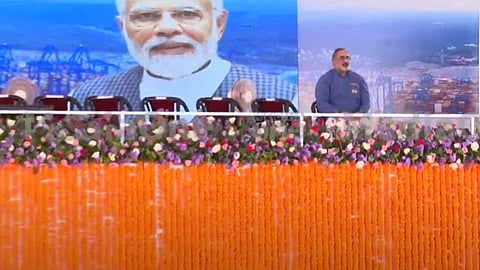 Rajeev Chandrasekhar at the Vizhinjam inauguration ceremony