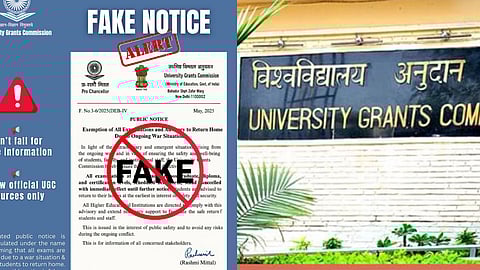 fabricated public notice is being circulated under the name UGC