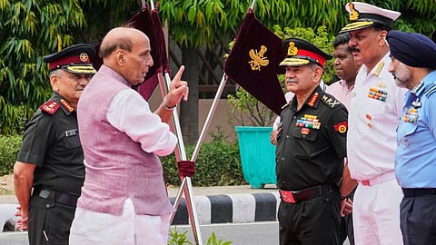 Rajnath Singh meets with army chiefs