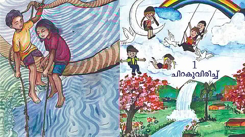 This time, pictures that make history are included in the Kerala textbook for class 4; all of them were drawn by women and female students