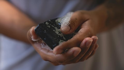 washing hands with soap