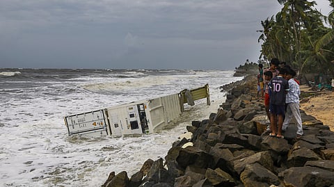 Containers from the ship MSC Elsa 3 that sank at the Kochi outer harbour drifted ashore