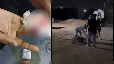 Group of girls harassed by several boys