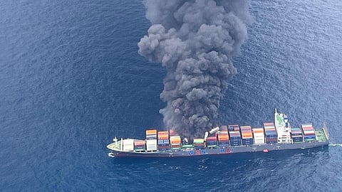Wan Hai 503 Ship fire  Where are the four people on the ship?