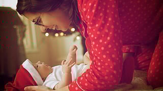 Close-up of Mother and Daughter