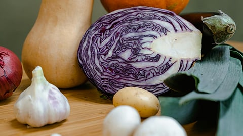 Fresh Vegetables on a Wooden Table