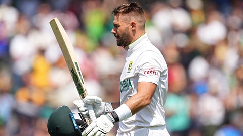 South Africa's Aiden Markram walks off the field