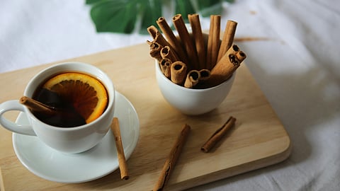 Cinnamon coffee in a cup