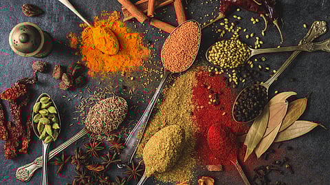 spices arranged in spoons