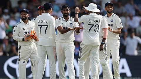 Bumrah celebrates wicket with his teammates