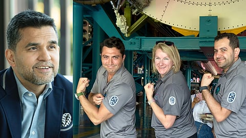 Dr. Shamsheer Vayali (L), Dr. Mohammad Fityan (right), Clinical Lead of the Burjeel–Ax-4 Space Health Research and Axiom officials